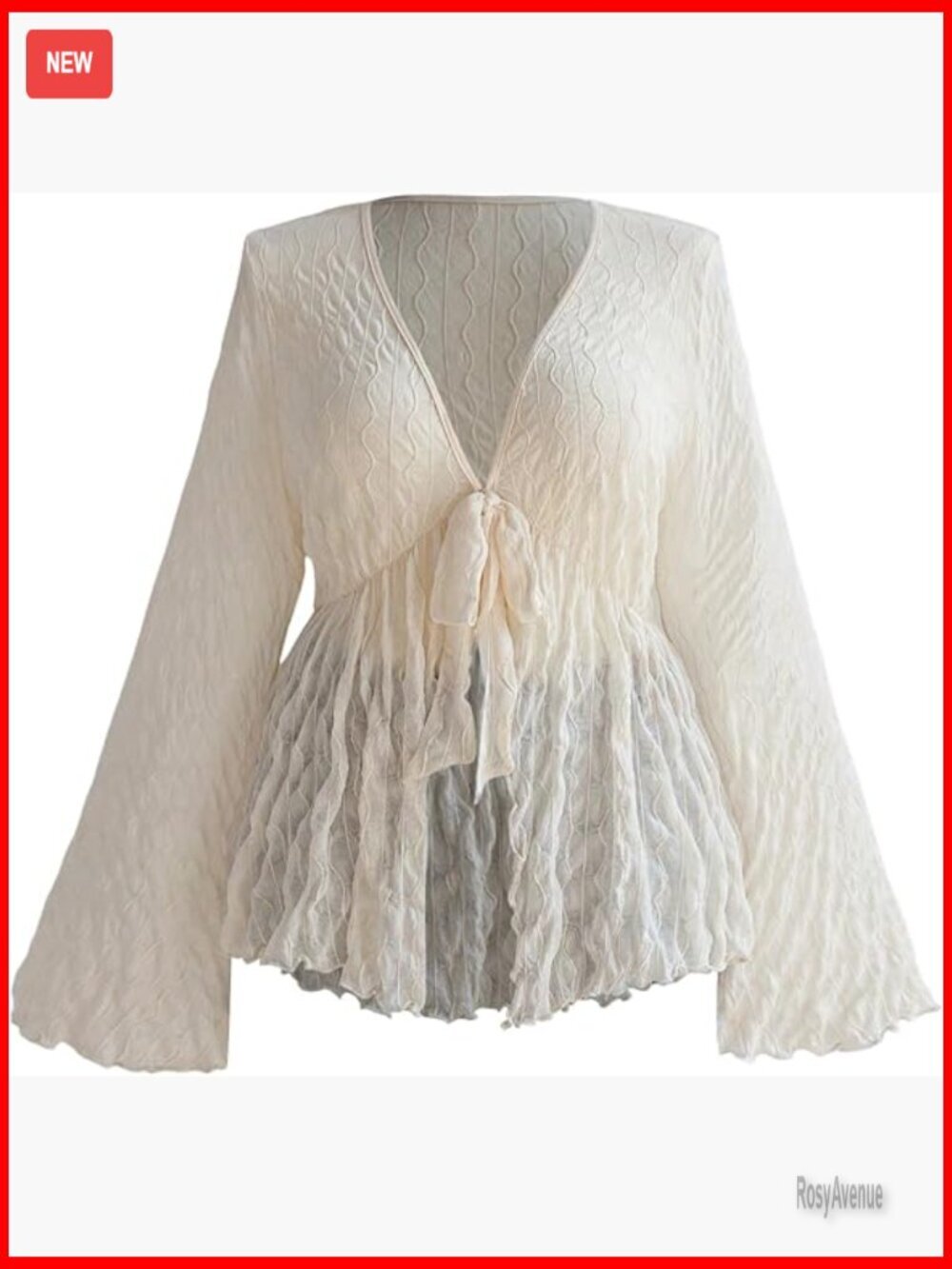 Plus Size Mesh Bell Sleeve Top 70s Tie Front Paisley Boho Peplum Blouse